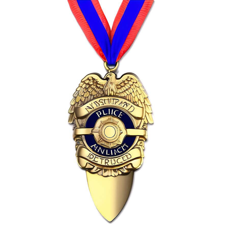 Police Badge With Ribbon Png Jfl PNG