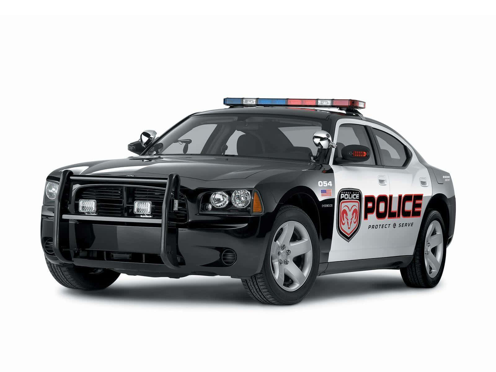 Modern Police Car on Patrol