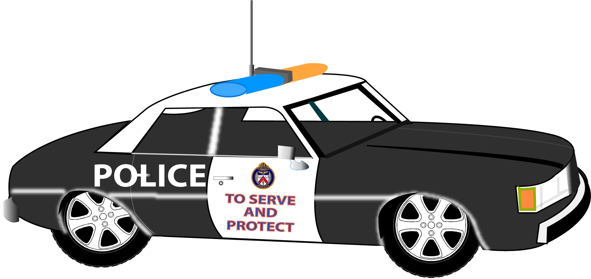 Police Car Serveand Protect Graphic PNG
