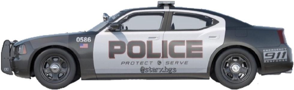 Police Car Side View Graphic PNG