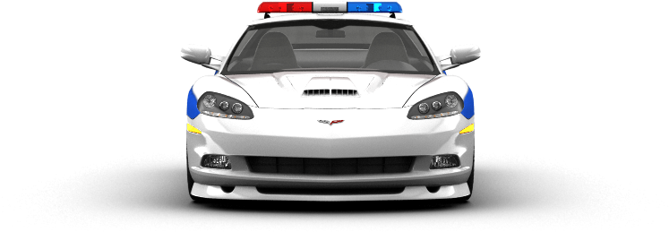 Police Corvette With Siren PNG