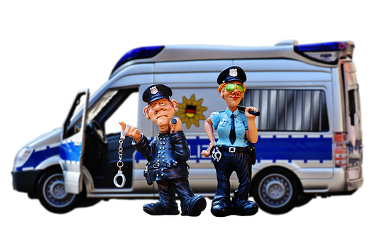 Police Figurinesand Van PNG