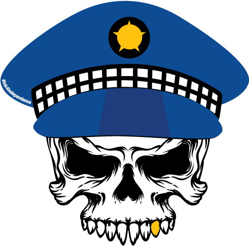 Police Hat Skull Graphic PNG