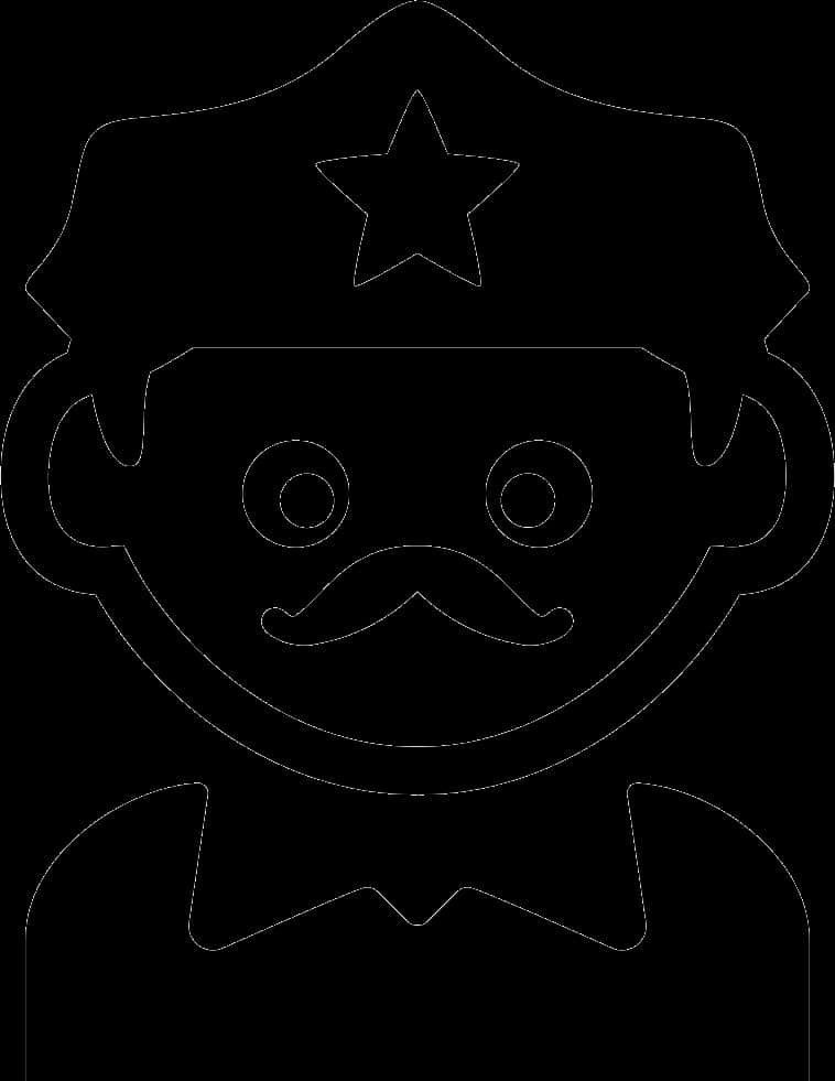 Police Officer Cartoon Outline PNG