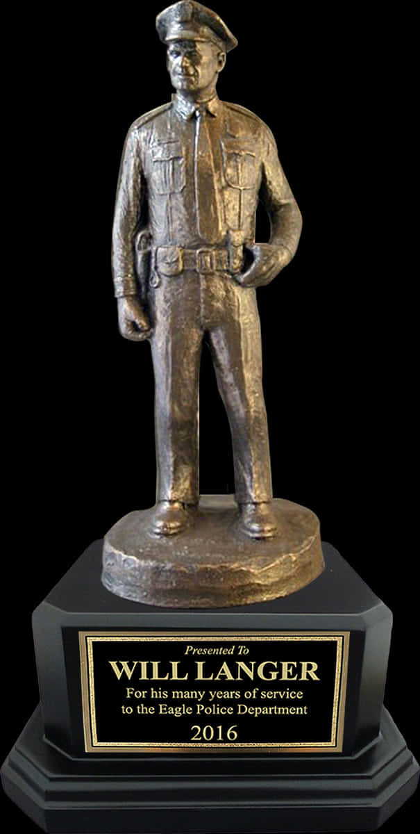 Police Officer Service Award Statue2016 PNG