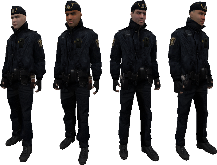 Police Officers Uniform Poses PNG