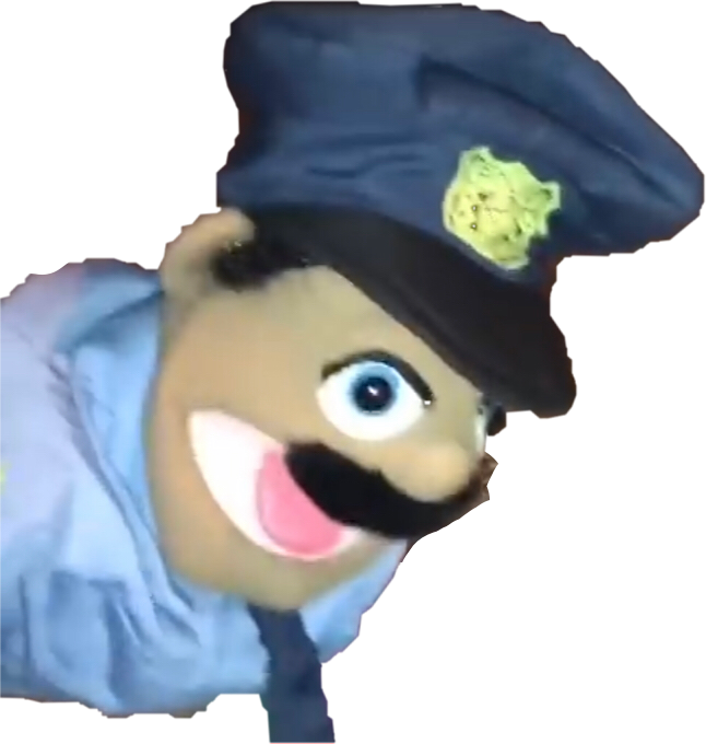 Police Puppet Character PNG