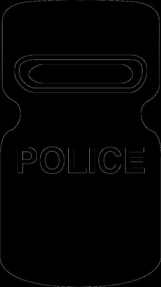 Police Riot Shield Outline PNG