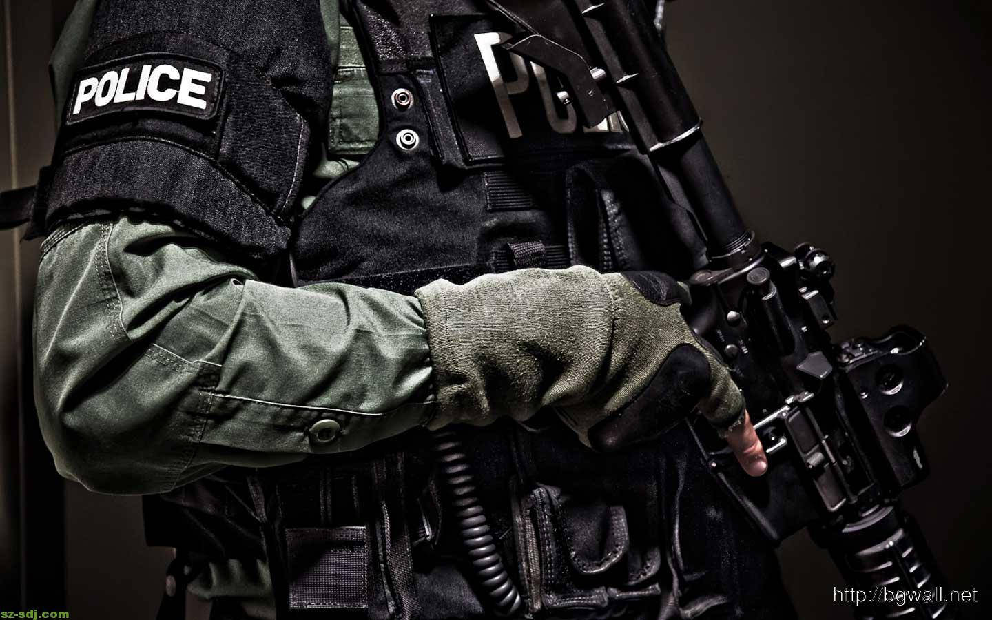 Police Vest And Gun