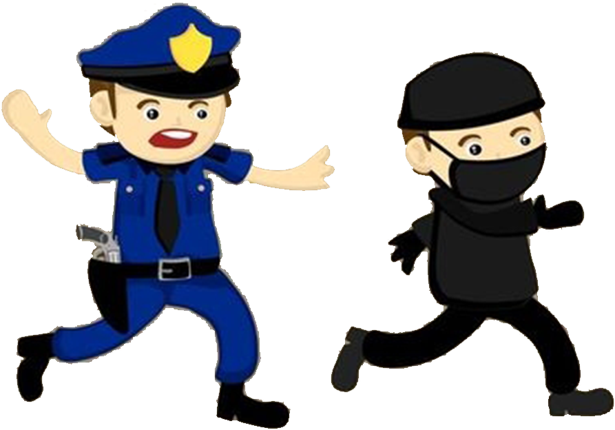 Policeand Thief Cartoon Chase PNG