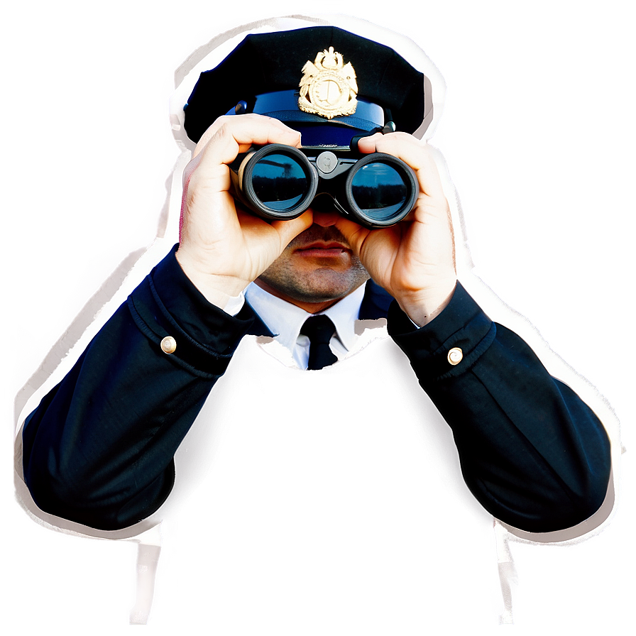 Policeman With Binoculars Png 06262024 PNG