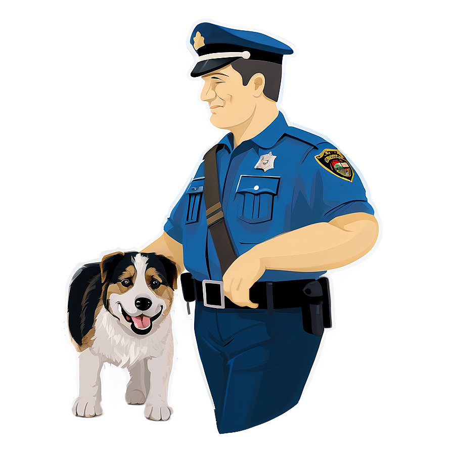 Policeman With Dog Clipart Png Xif49 PNG