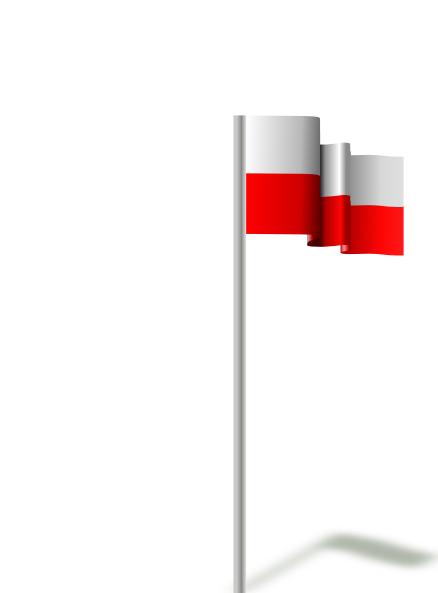 Polish Flag Fluttering PNG