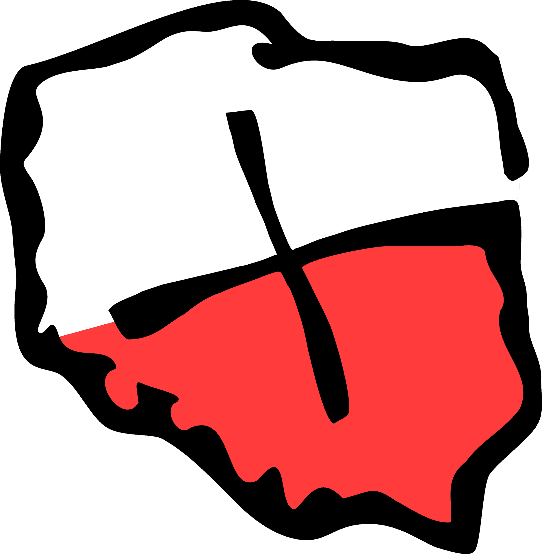Polish National Colors Map Graphic PNG