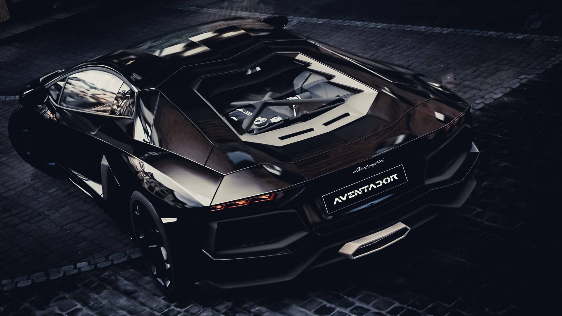 Polished Black Lamborghini Wallpaper