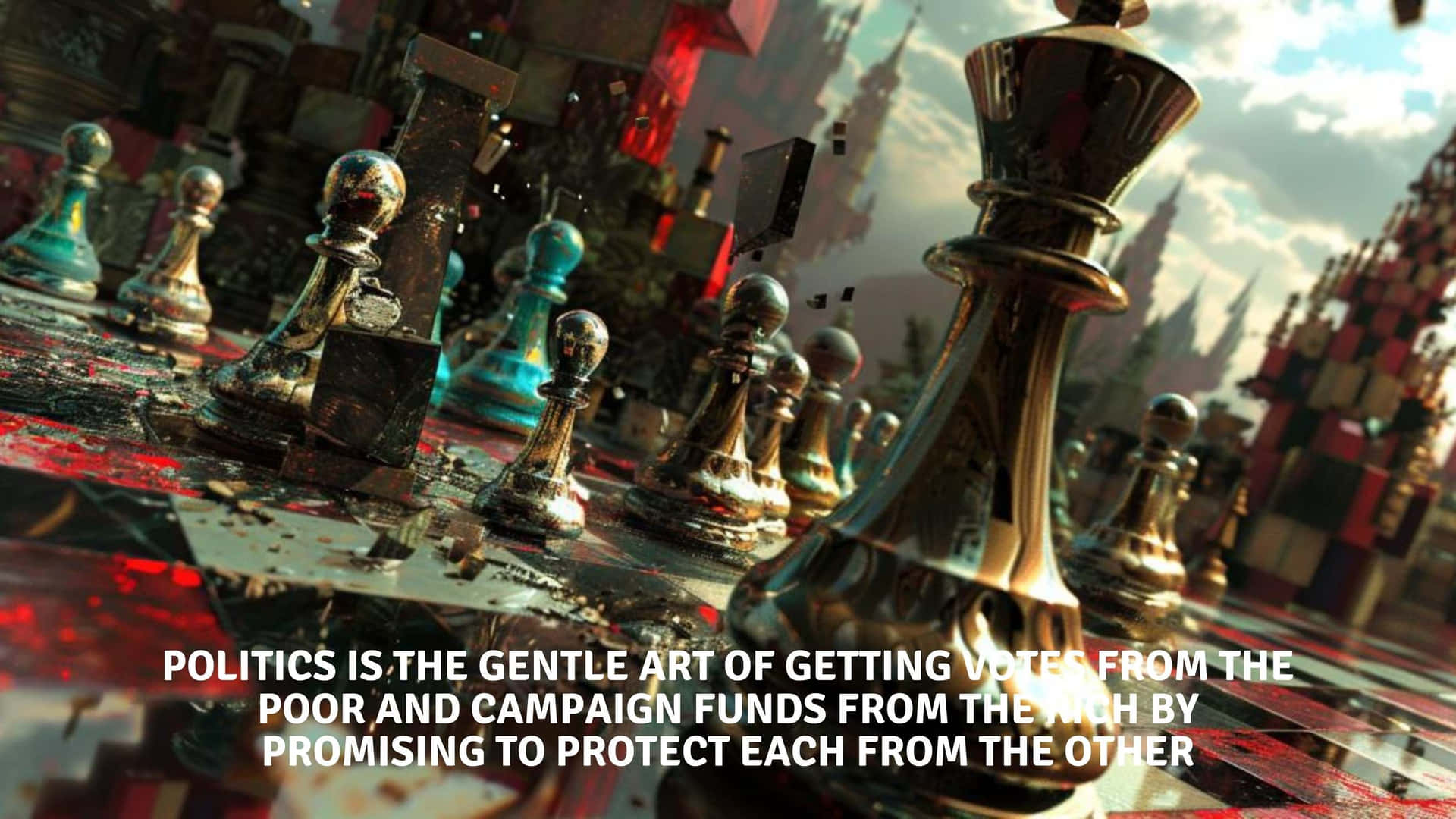 Political Chess Game Quote Wallpaper