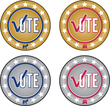 Political Party Voting Buttons Icons PNG