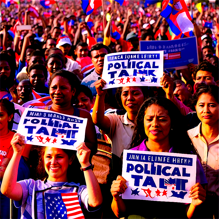 Political Rally Crowd Png 06242024 PNG