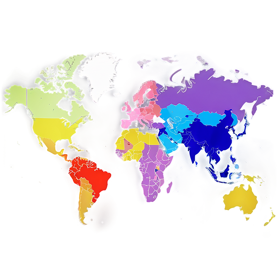 Political World Map Colorful Png Ykl PNG