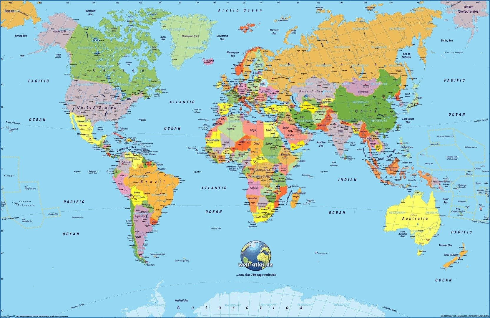 Download Political World Map Wallpaper 