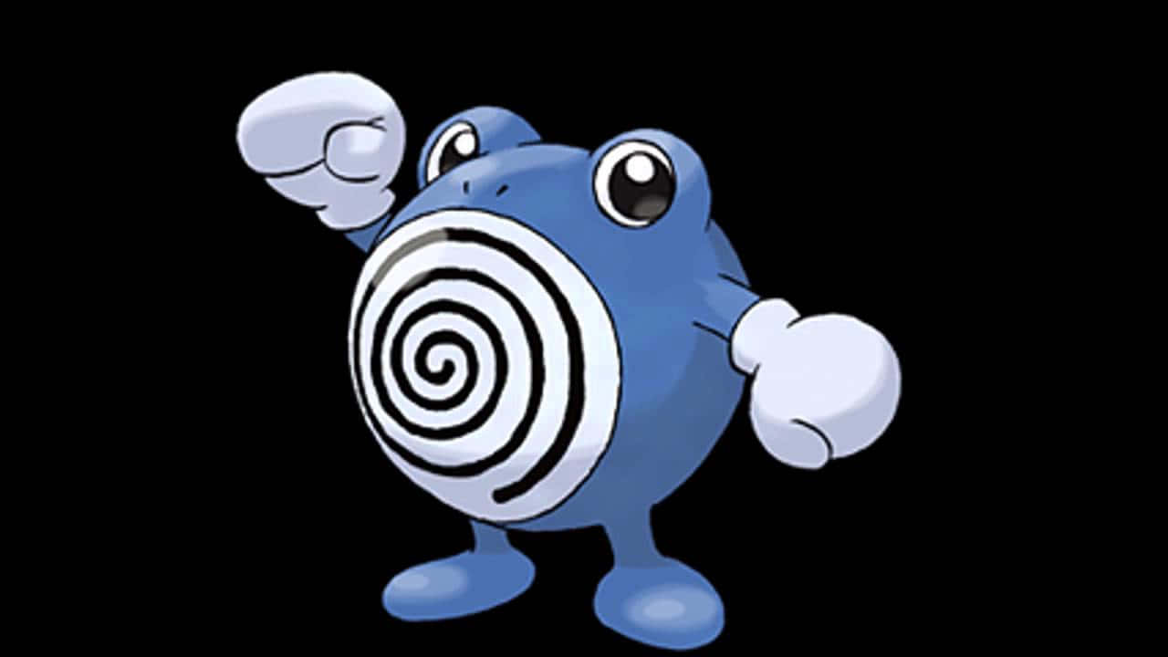 Poliwhirl Black Background Wallpaper