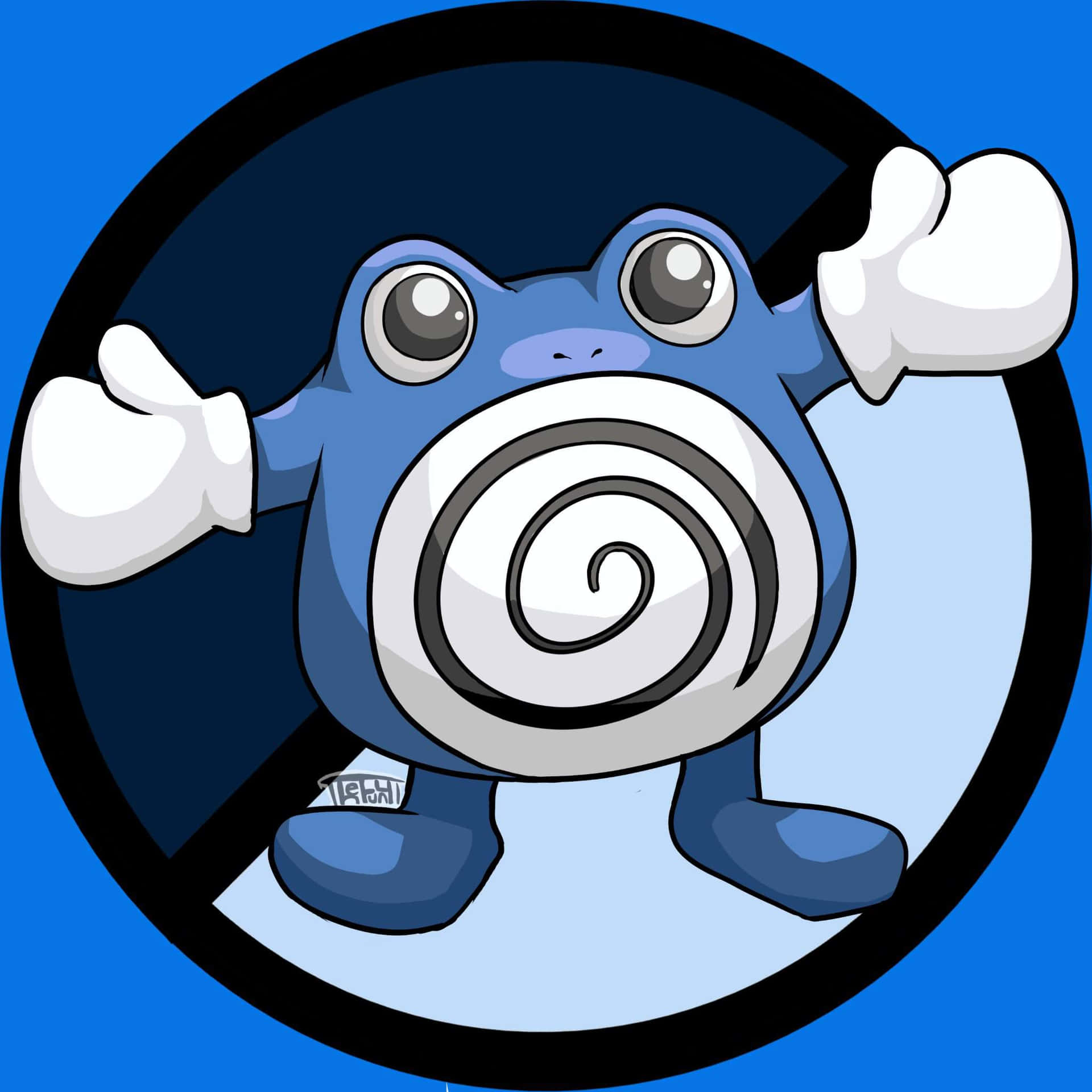 Poliwhirl Holding Arms Wide Open Wallpaper