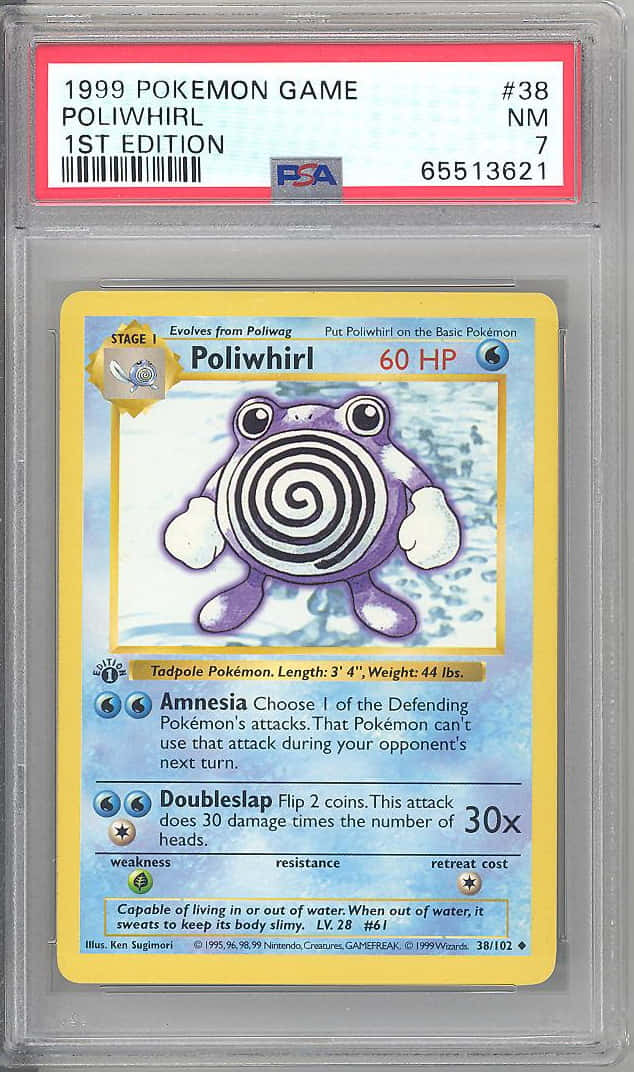 Poliwhirl Trading Card In Holder Wallpaper