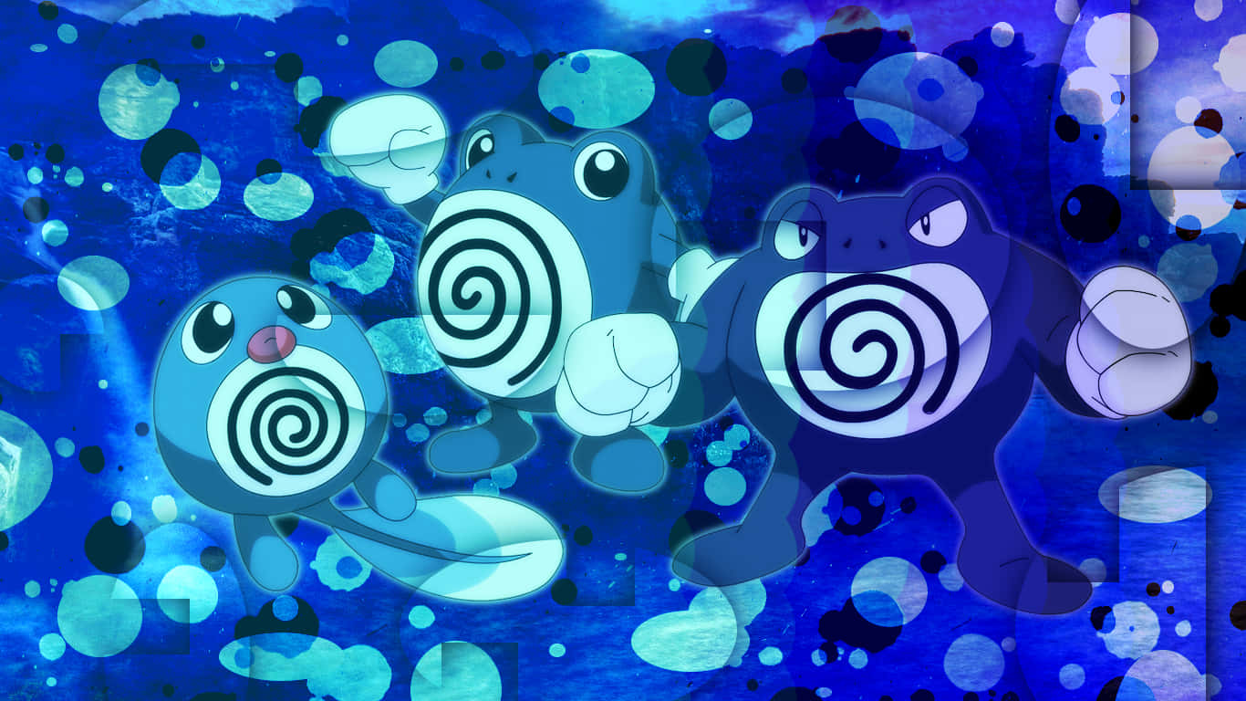 Poliwrath Poliwag Poliwhirl Against Water Wallpaper