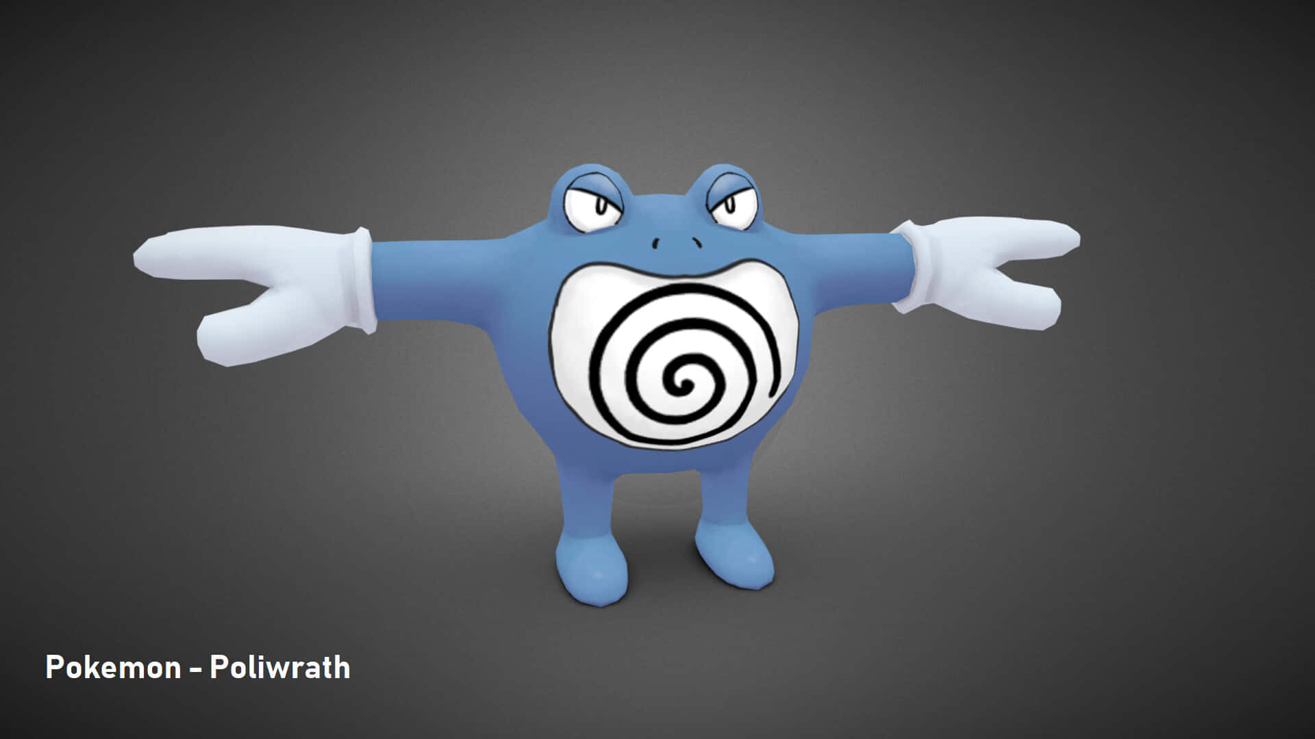 Poliwrath Stretching Arms Wallpaper