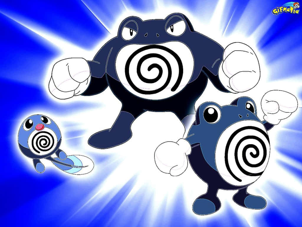 Poliwrath With Evolutions Wallpaper