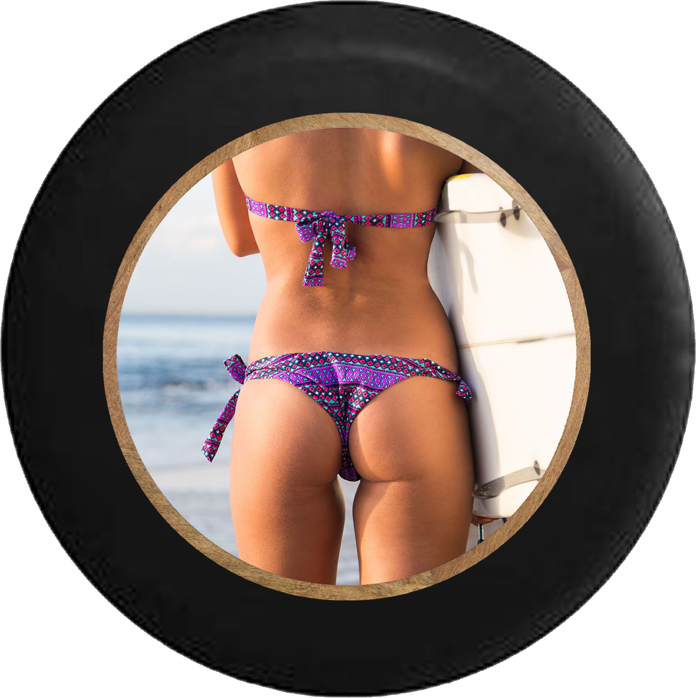 Polka Dot Bikini Beachside View PNG