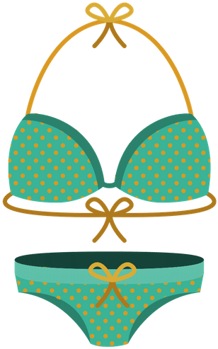 Polka Dot Bikini Illustration PNG