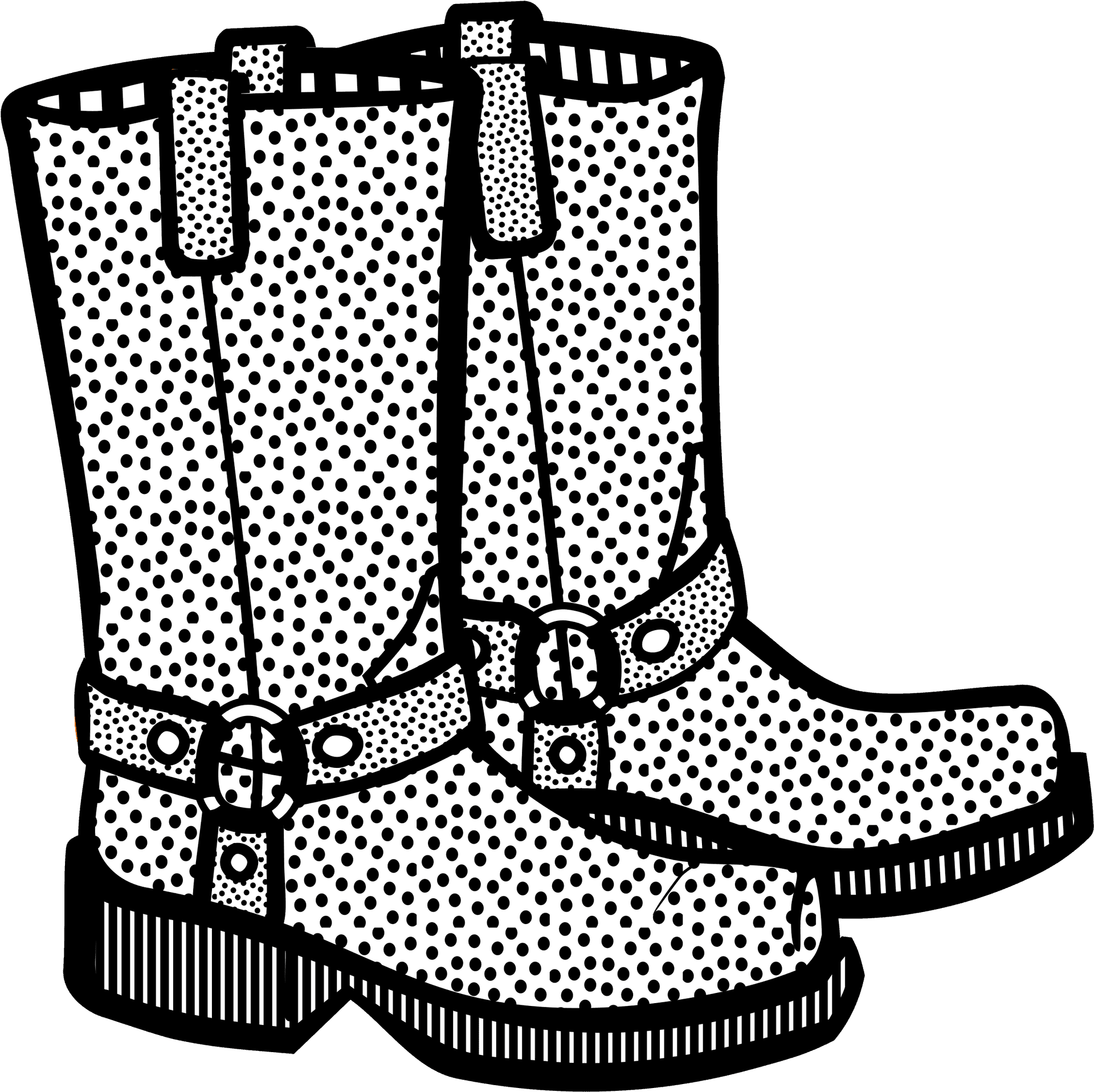 Polka Dot Boots Illustration PNG