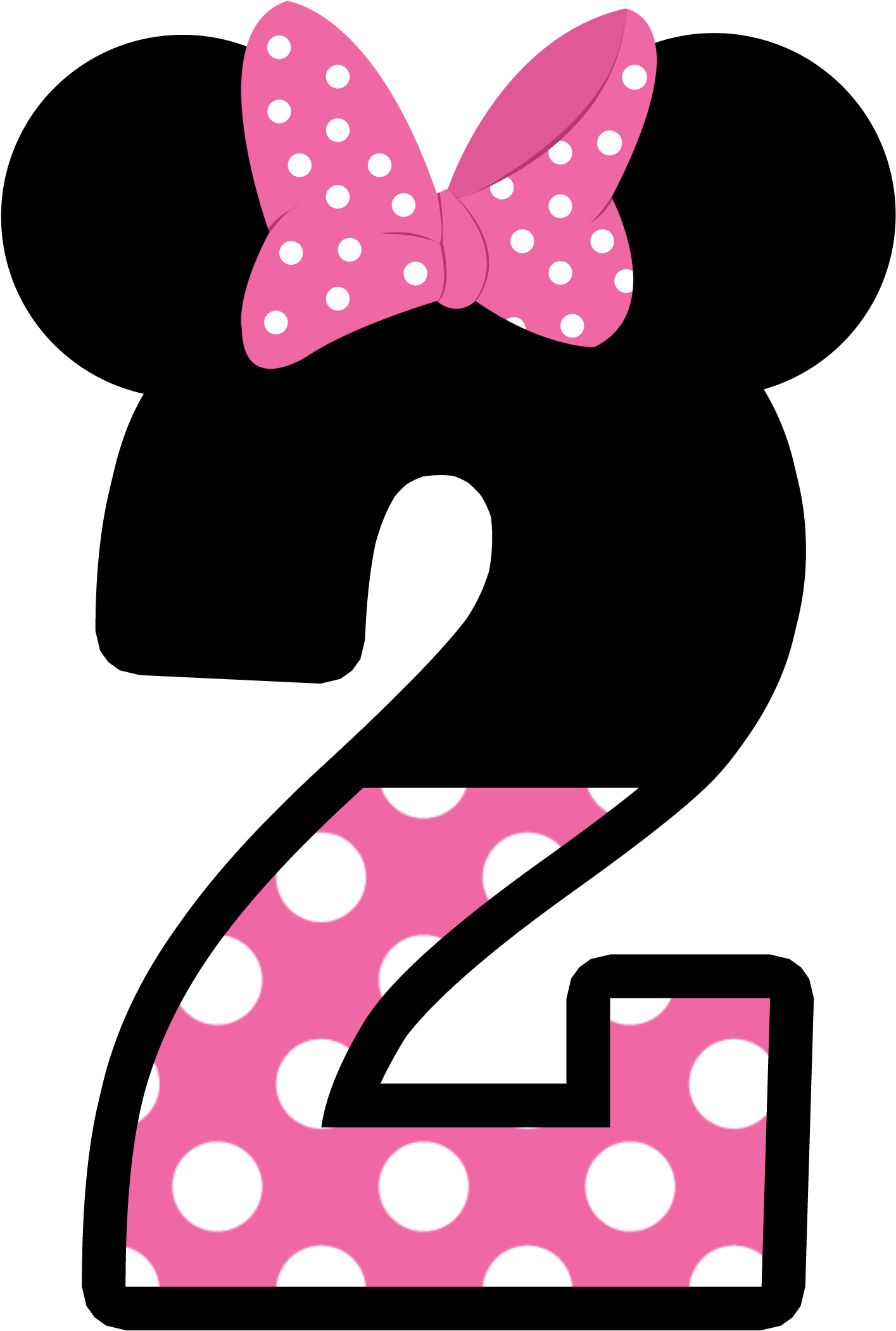 Polka Dot Bow Number2 Graphic PNG