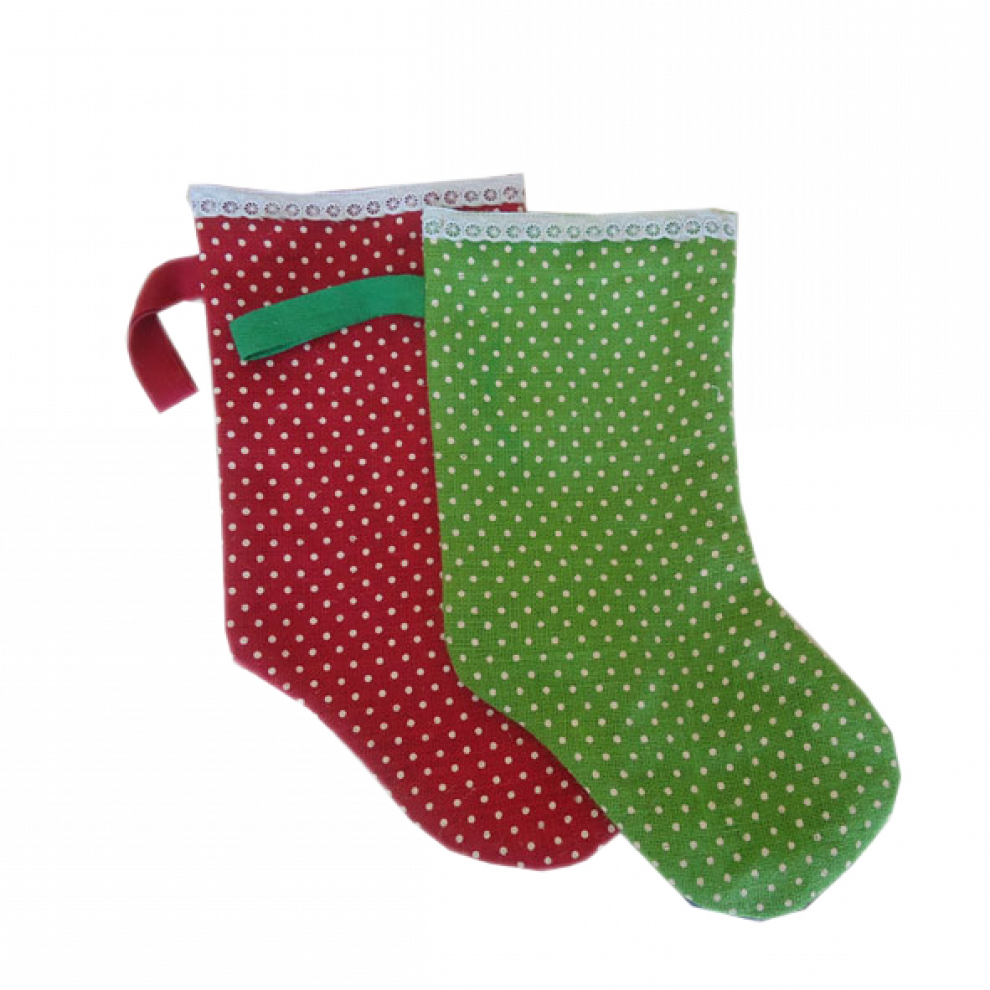 Polka Dot Christmas Stockings PNG