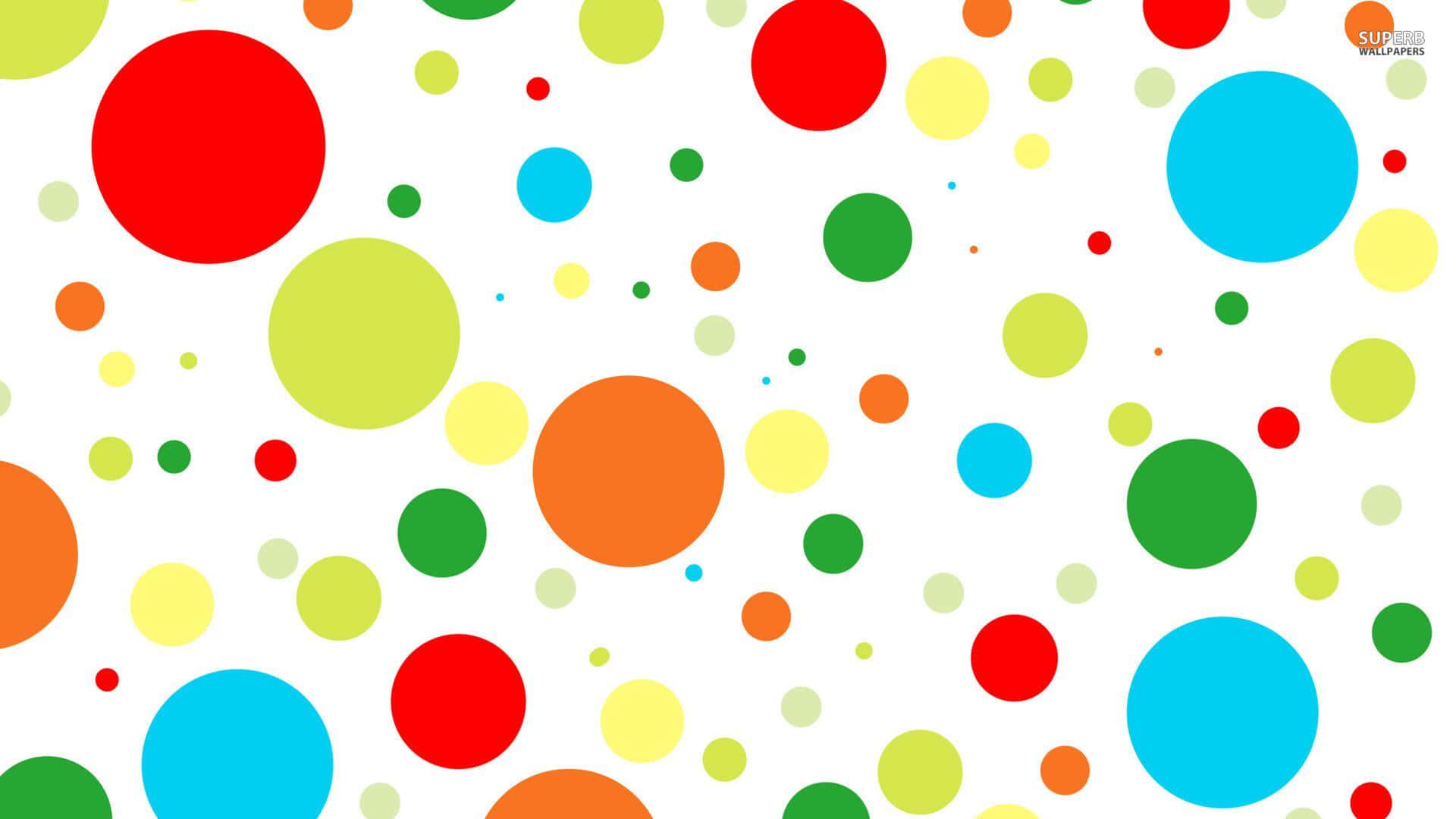 primary colors polka dot background