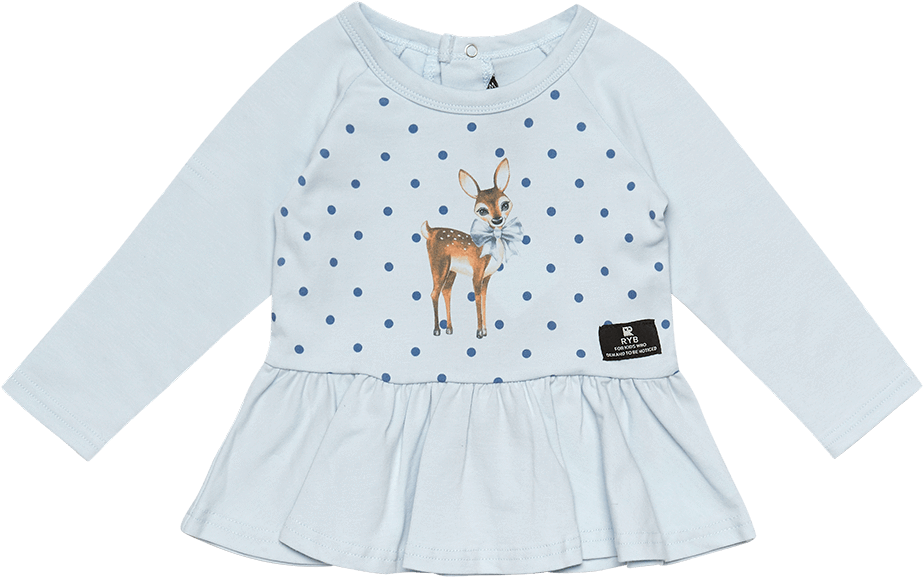 Polka Dot Deer Printed Dress PNG