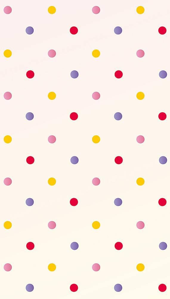 Caption: Vibrant Polka Dot Design on Cream Background Wallpaper