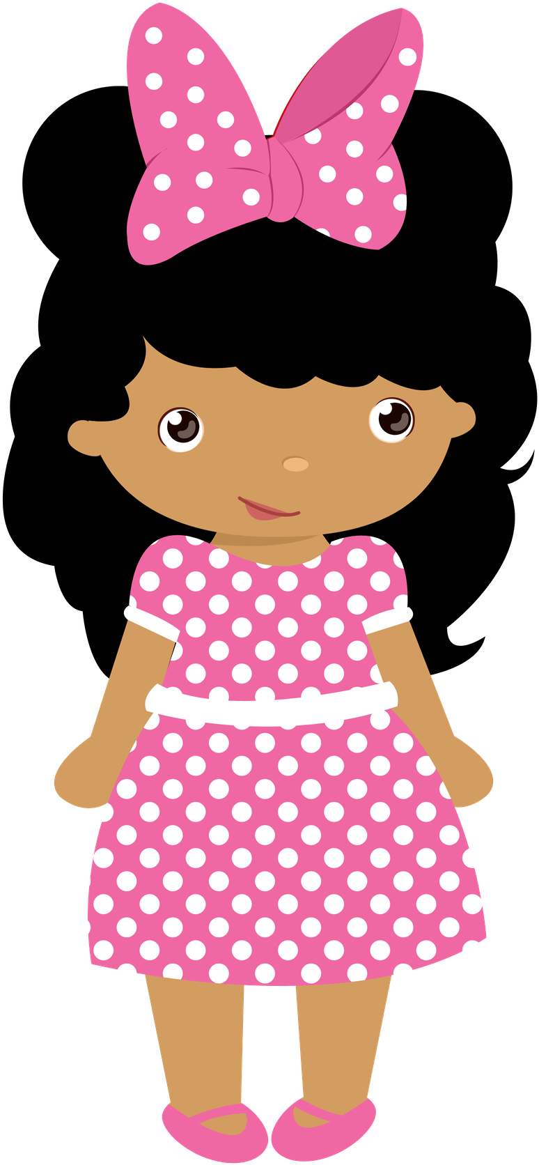 Polka Dot Dress Cartoon Character PNG