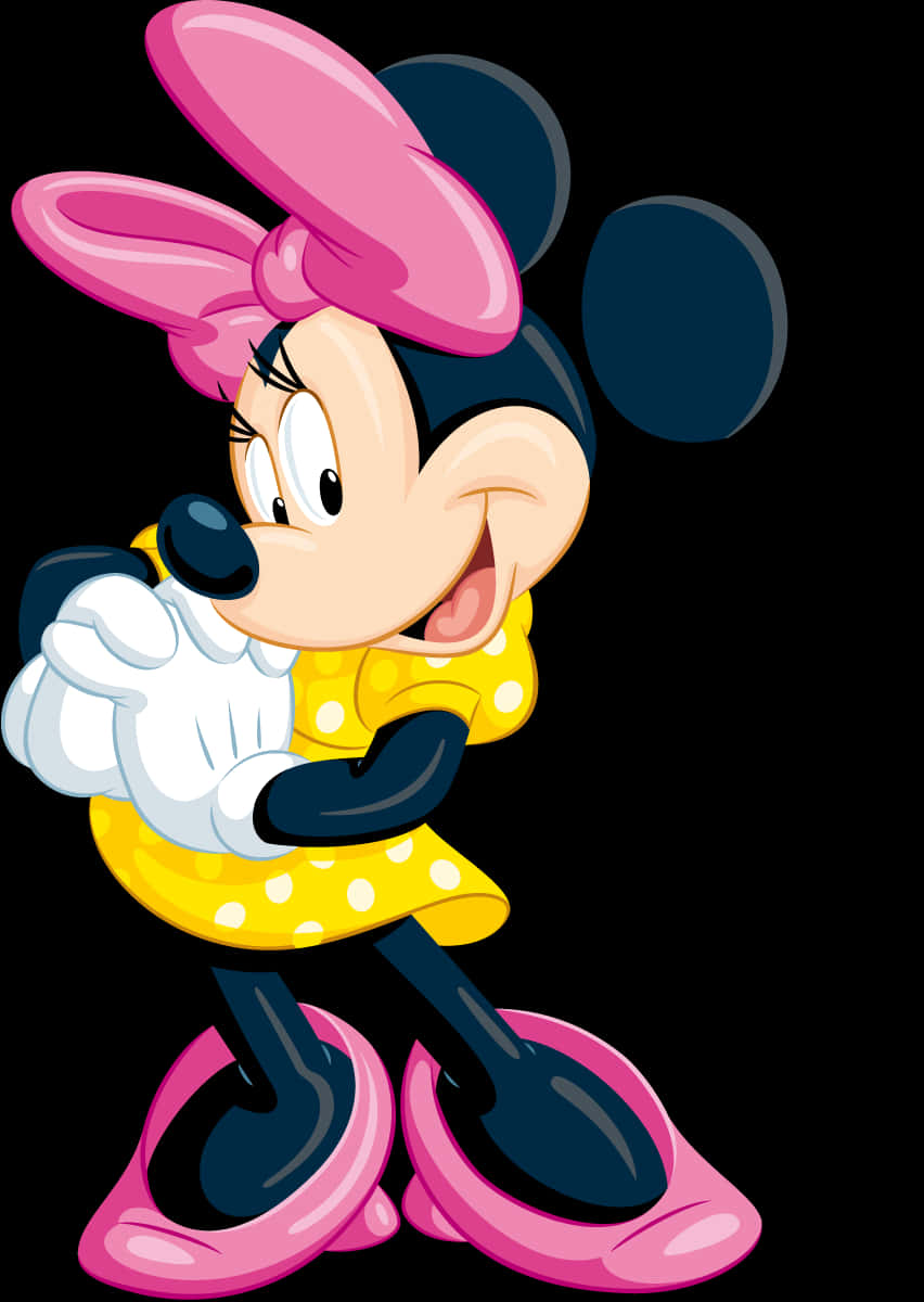 Polka Dot Dress Mouse Character PNG