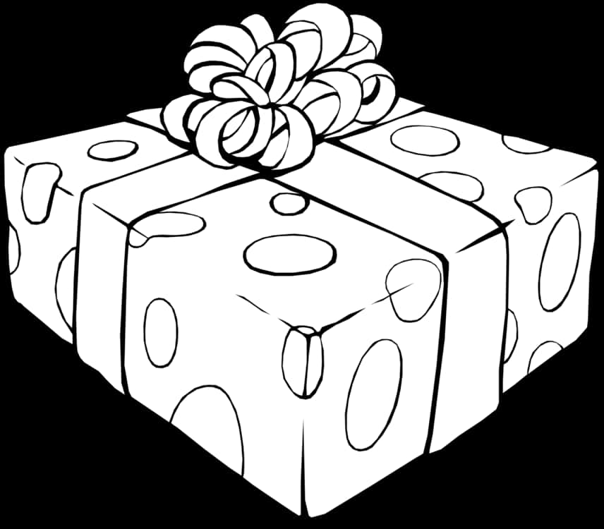 Polka Dot Gift Box Drawing PNG