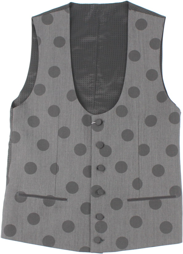 Polka Dot Grey Vest PNG