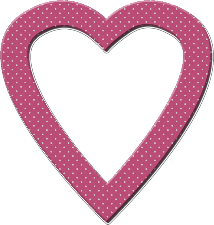 Polka Dot Heart Frame PNG