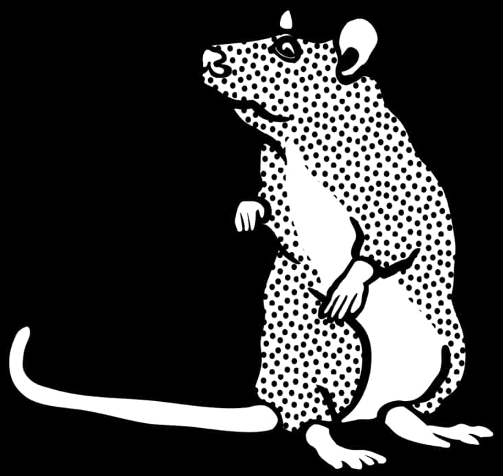 Polka Dot Rat Illustration PNG