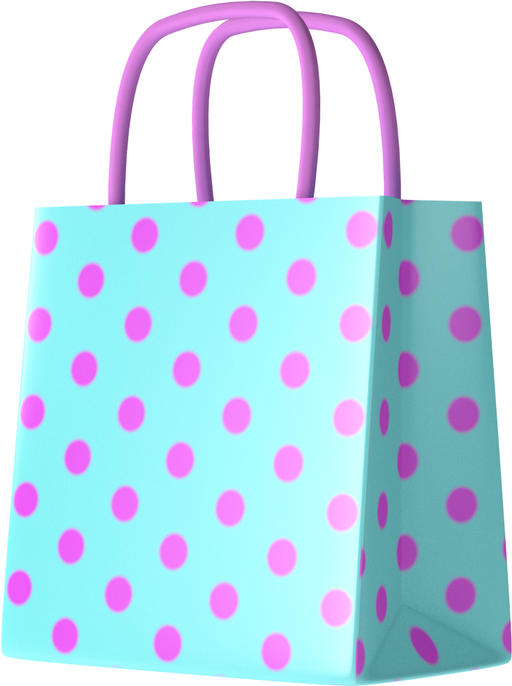 Polka Dot Shopping Bag PNG