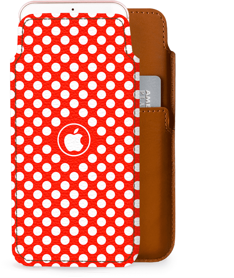Polka Dot Smartphonein Leather Case PNG