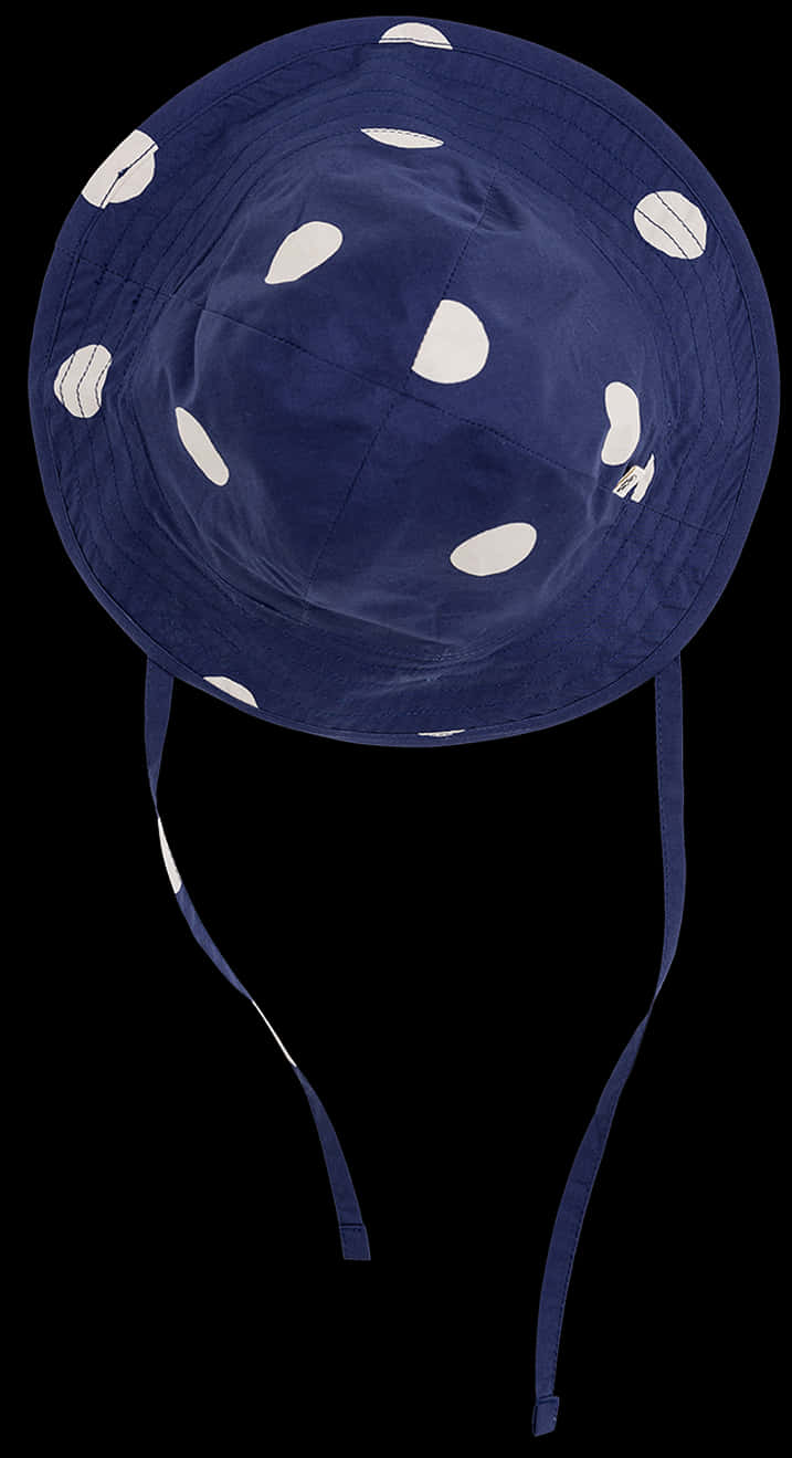 Polka Dot Sun Hatwith Chin Strap PNG