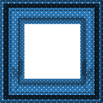 Polka Dotted Blue Frame PNG