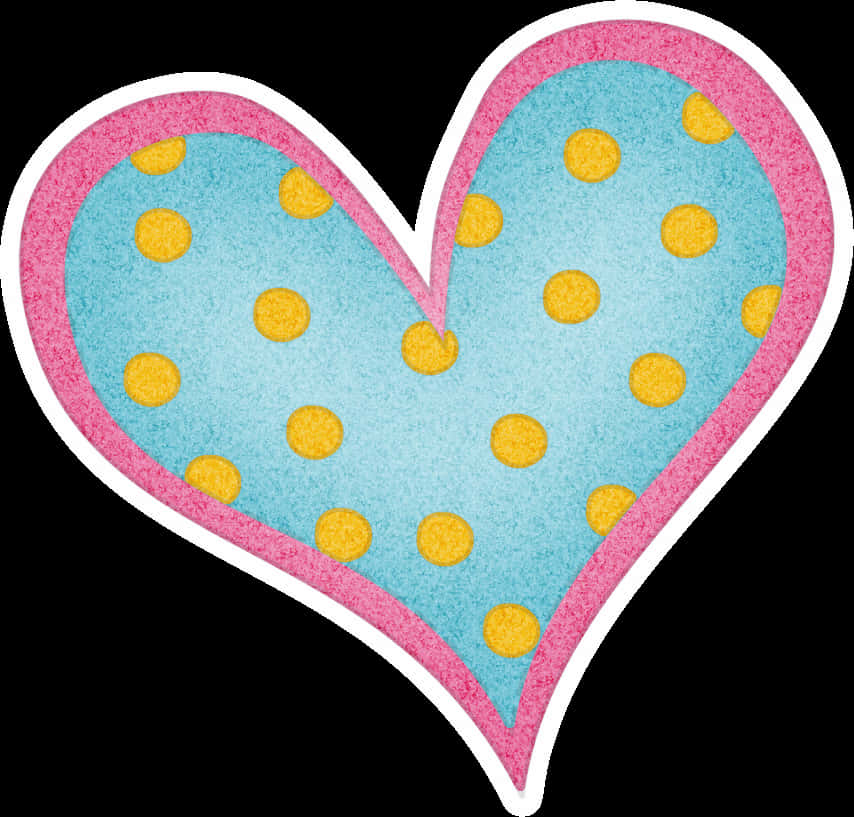 Polka Dotted Heart Sticker PNG