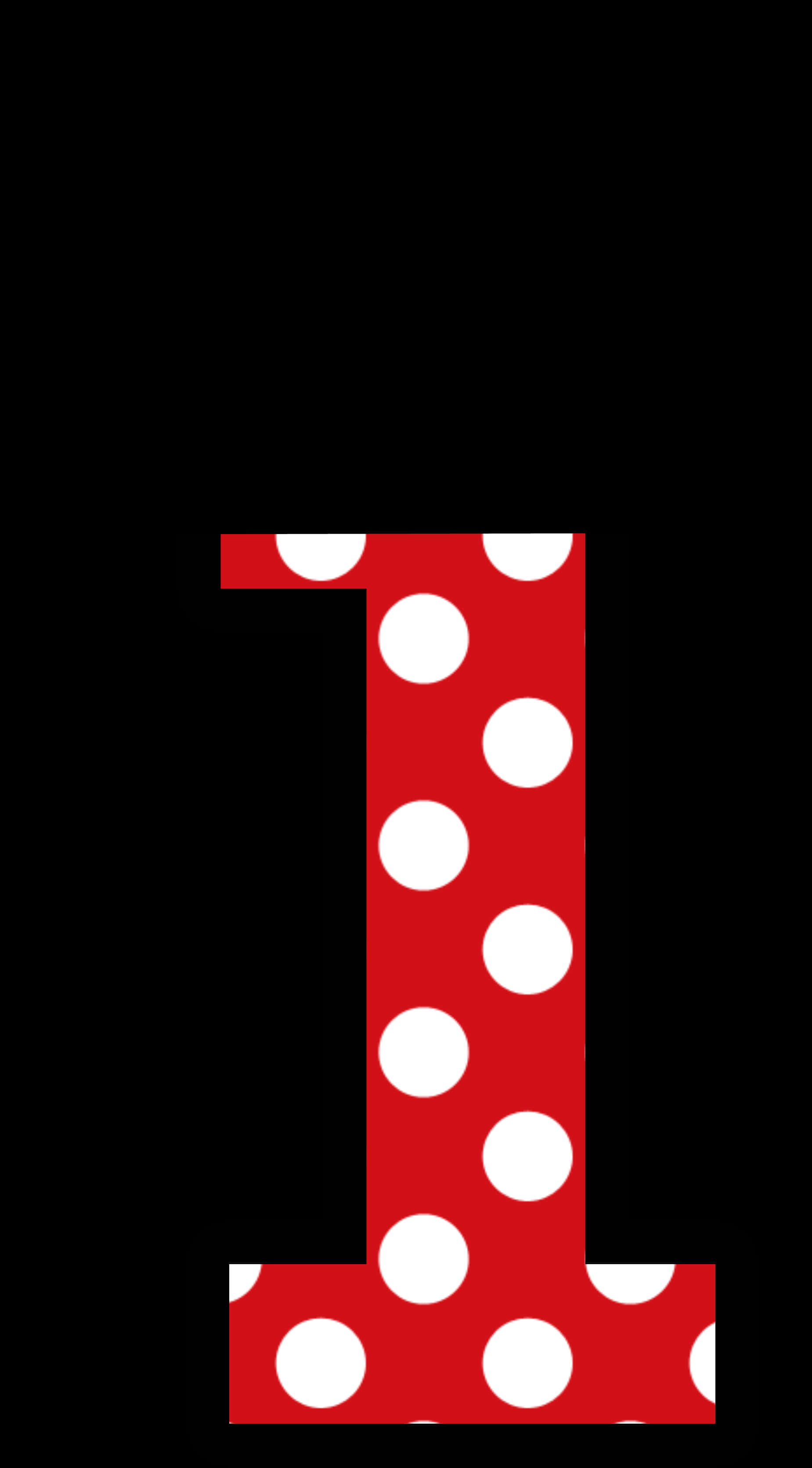 Polka Dotted Number One PNG